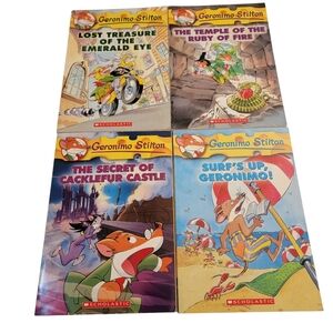 (4) Geronimo Stilton Books #1 #14 #20 #22 Childrens Scholastic